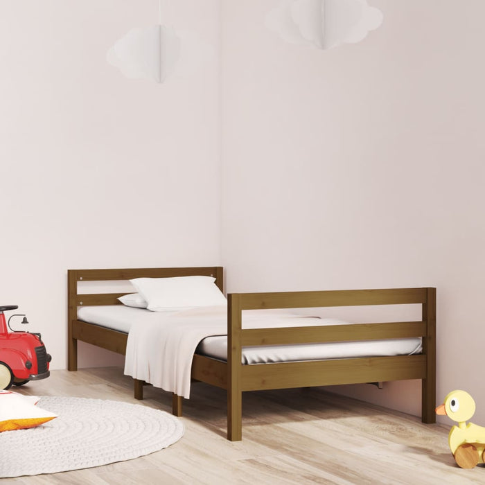 Bed Frame without Mattress Honey Brown 75x190 cm Small Single Solid Wood Pine