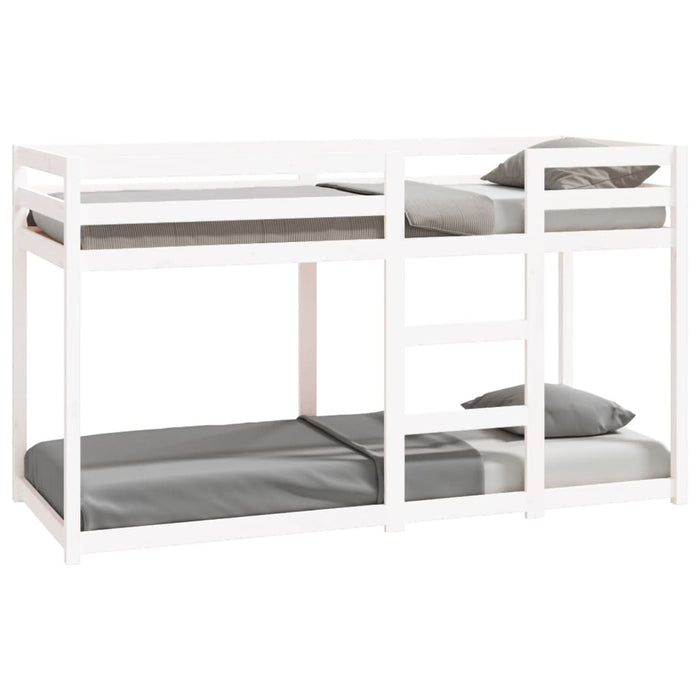 Bunk Bed without Mattress White 75x190 cm Small Single Solid Wood Pine