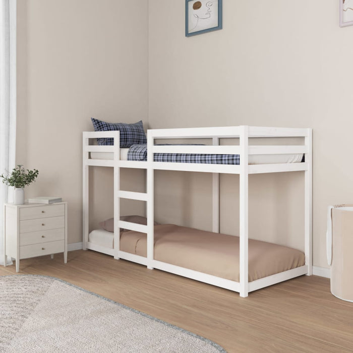 Bunk Bed without Mattress White 75x190 cm Small Single Solid Wood Pine