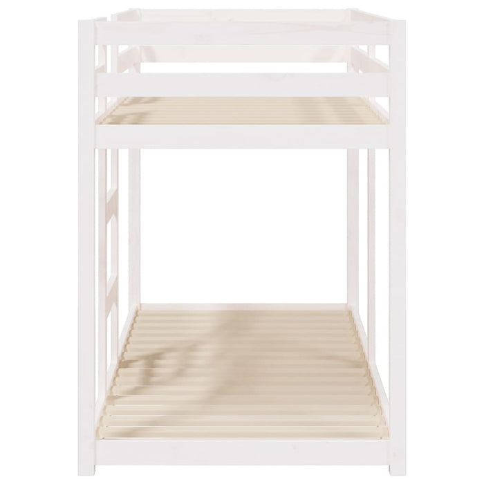 Bunk Bed without Mattress White 75x190 cm Small Single Solid Wood Pine