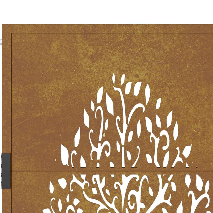 Градинска порта 105x80 cm Corten Steel Tree Design