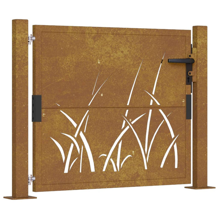 Градинска врата 105x80 cm Corten Steel Grass Design