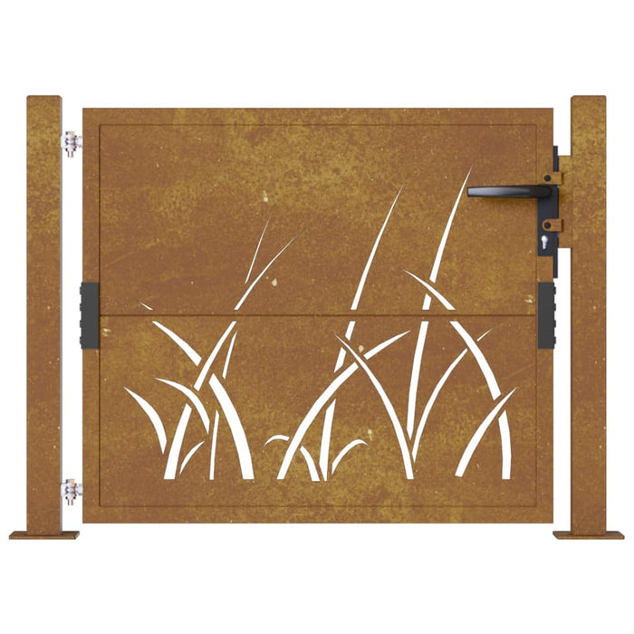 Градинска врата 105x80 cm Corten Steel Grass Design