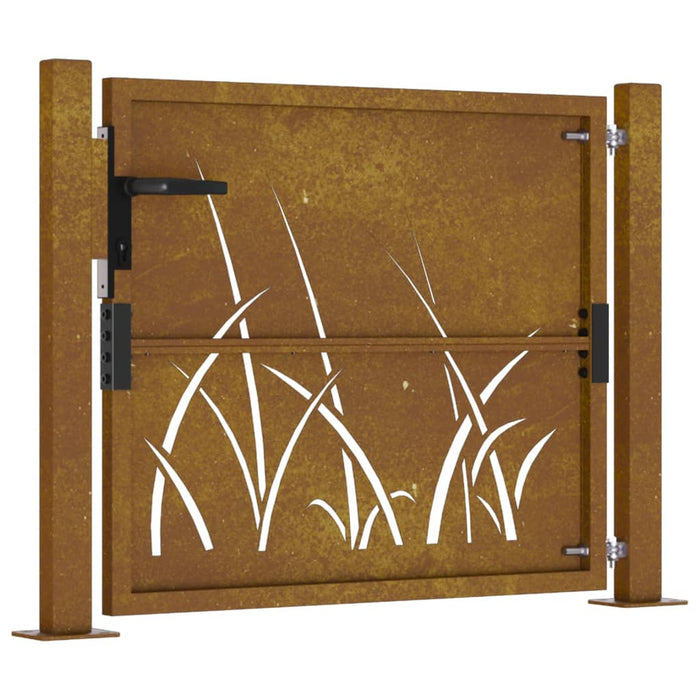 Градинска врата 105x80 cm Corten Steel Grass Design