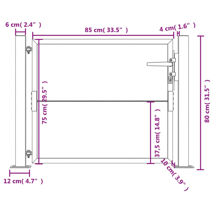 Садовые ворота 105x80 см из кортеновской стали