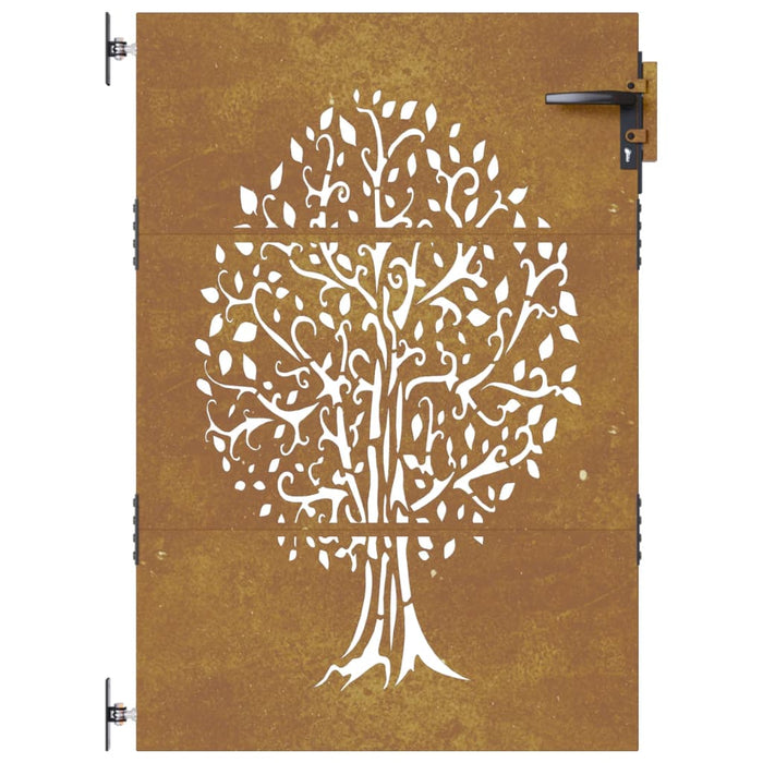 Градинска порта 85x150 cm Corten Steel Tree Design