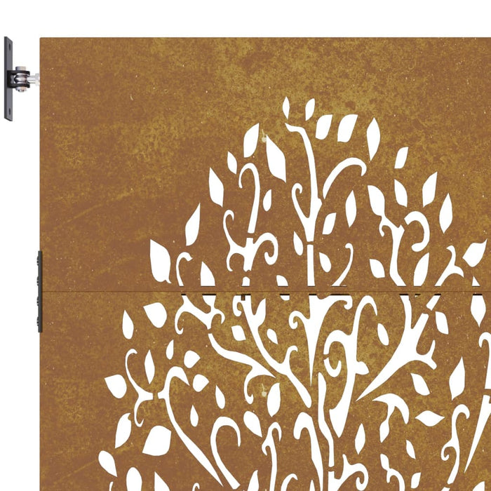 Градинска порта 85x150 cm Corten Steel Tree Design