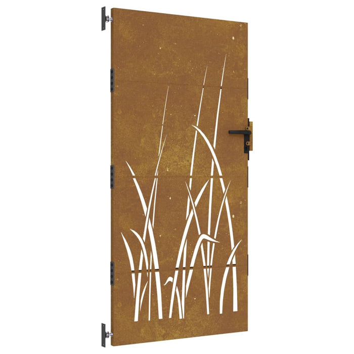 Градинска врата 85x200 cm Corten Steel Grass Design