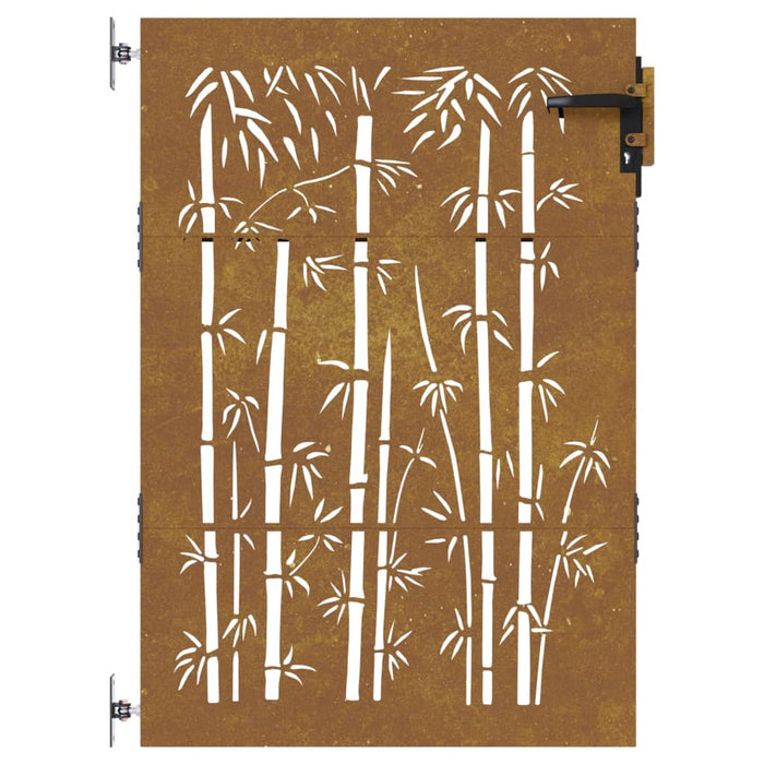 Градинска порта 85x150 cm Corten Steel Bamboo Design