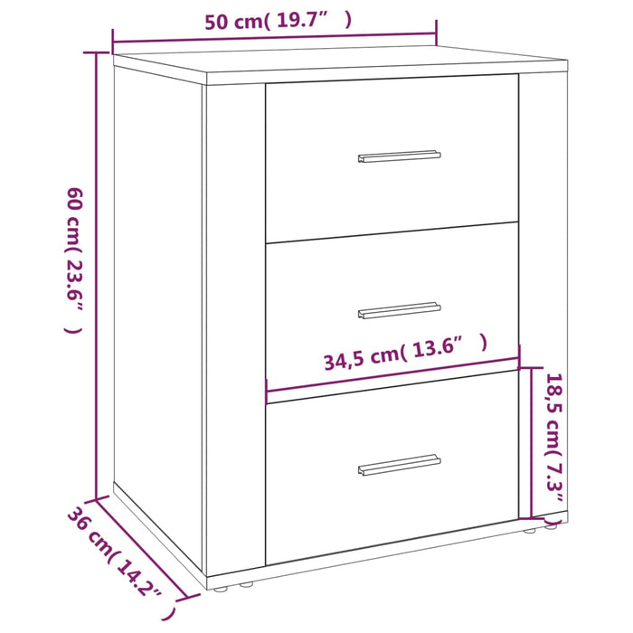 Noptiera Stejar Afumat 50x36x60 cm Lemn Cosinat