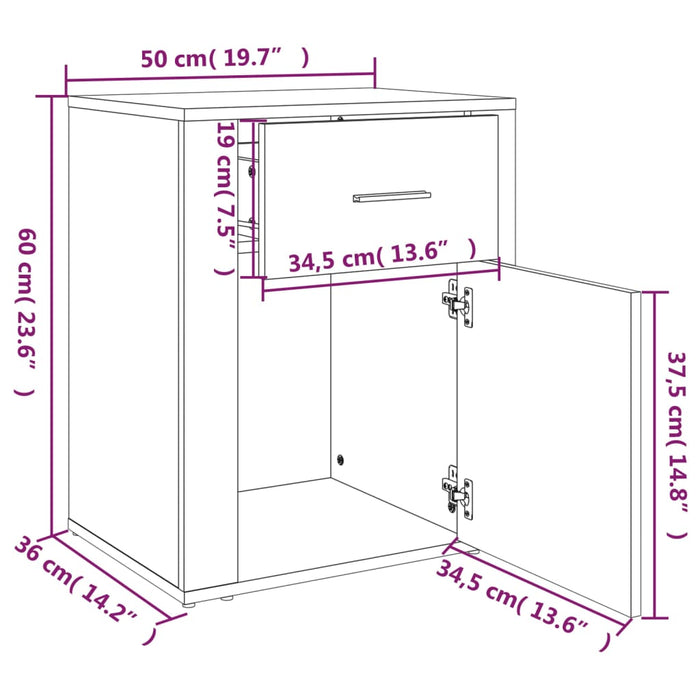 Noptiera alb lucios 50x36x60 cm Lemn de inginerie