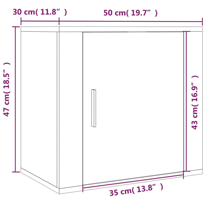 Wall-mounted Bedside Cabinet White 50x30x47 cm