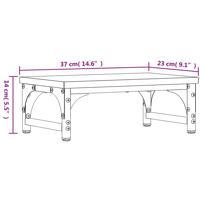 Monitor Stand Black 37x23x14 cm Engineered Wood