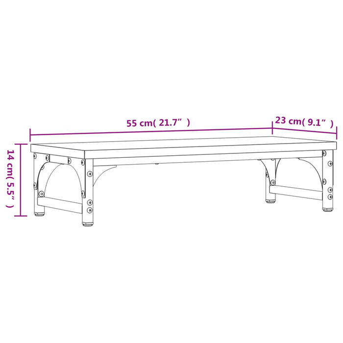 Monitor Stand Black 55x23x14 cm Engineered Wood