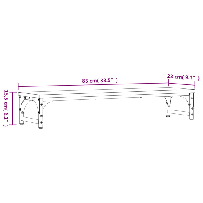 Monitor Stand Black 85x23x15.5 cm Engineered Wood