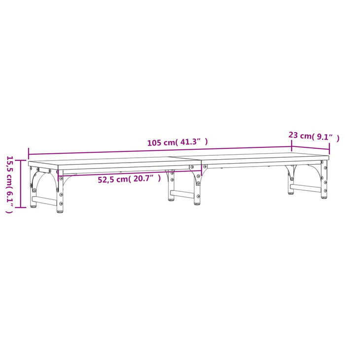 Monitor Stand Grey Sonoma 105x23x15.5 cm Engineered Wood