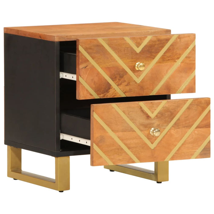 Bedside Cabinets 2 pcs Brown and Black Solid Wood Mango