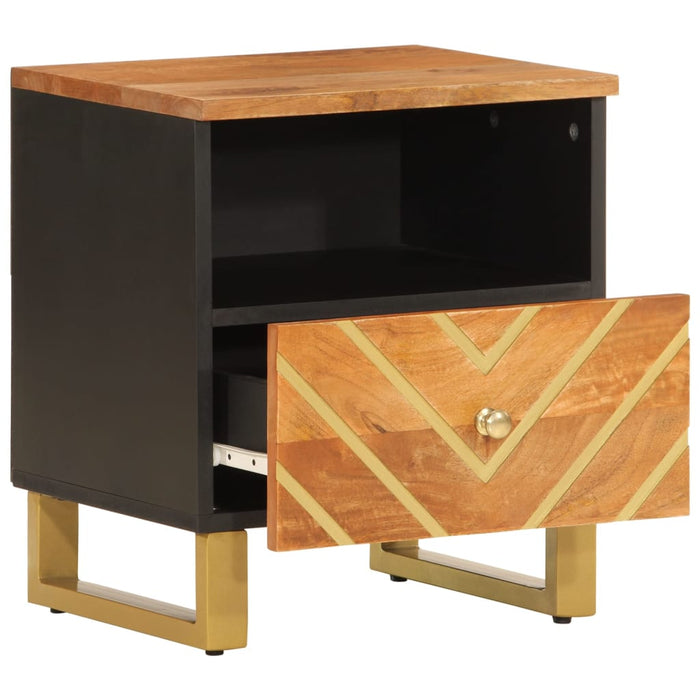 Bedside Cabinets 2 pcs Brown and Black Solid Wood Mango