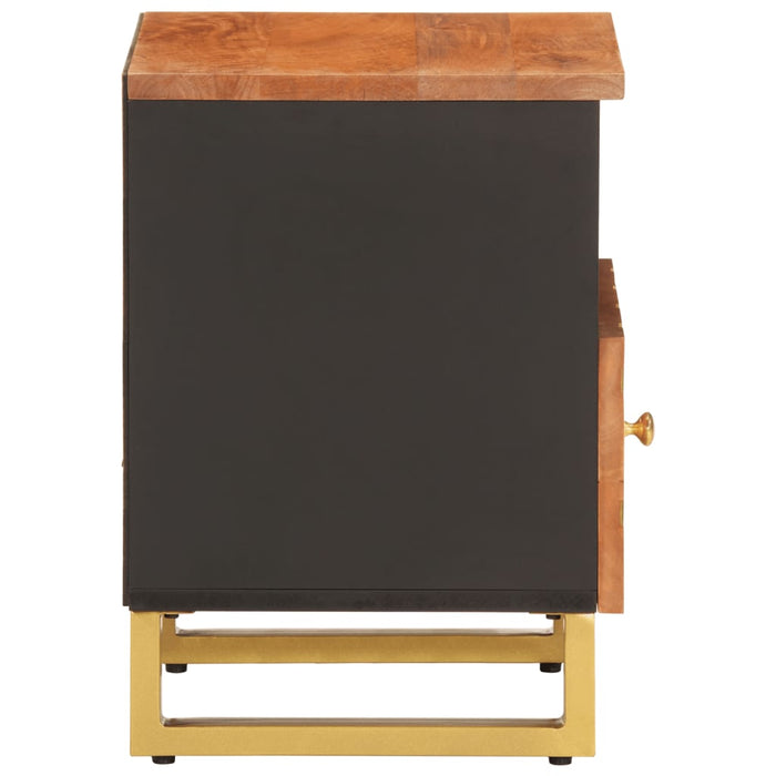 Bedside Cabinets 2 pcs Brown and Black Solid Wood Mango