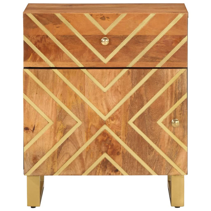 Bedside Cabinet Brown and Black 50x33x60 cm Solid Wood Mango