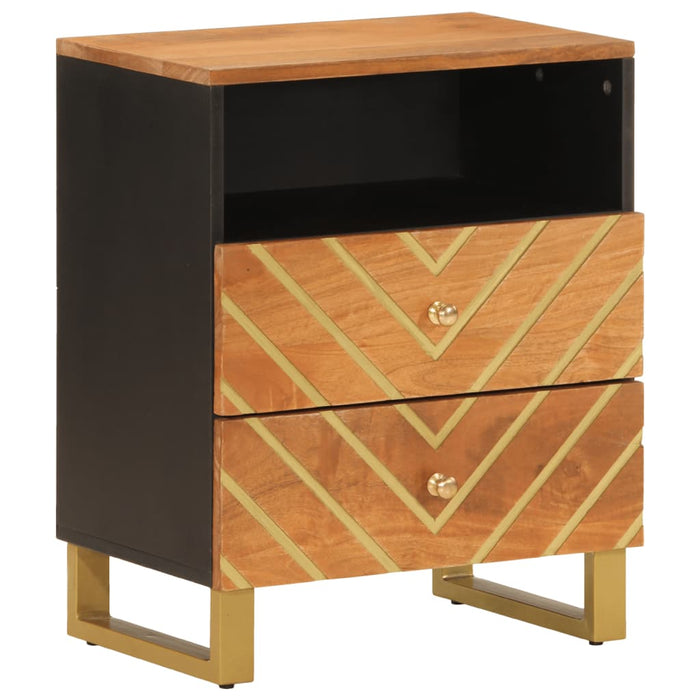 Bedside Cabinet Brown and Black 50x33x60 cm Solid Wood Mango