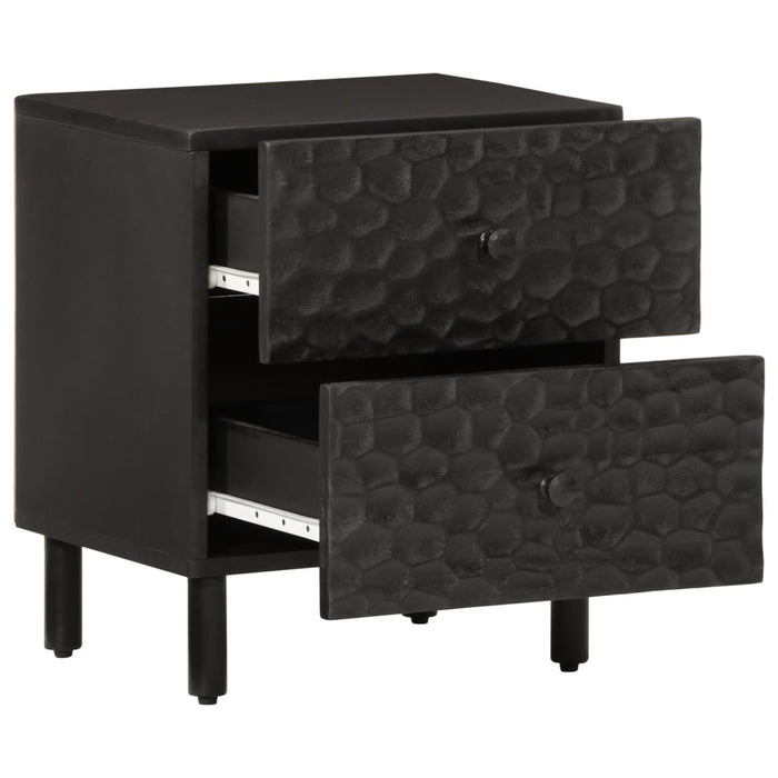 Bedside Cabinet Black 40x33x46 cm Solid Wood Mango