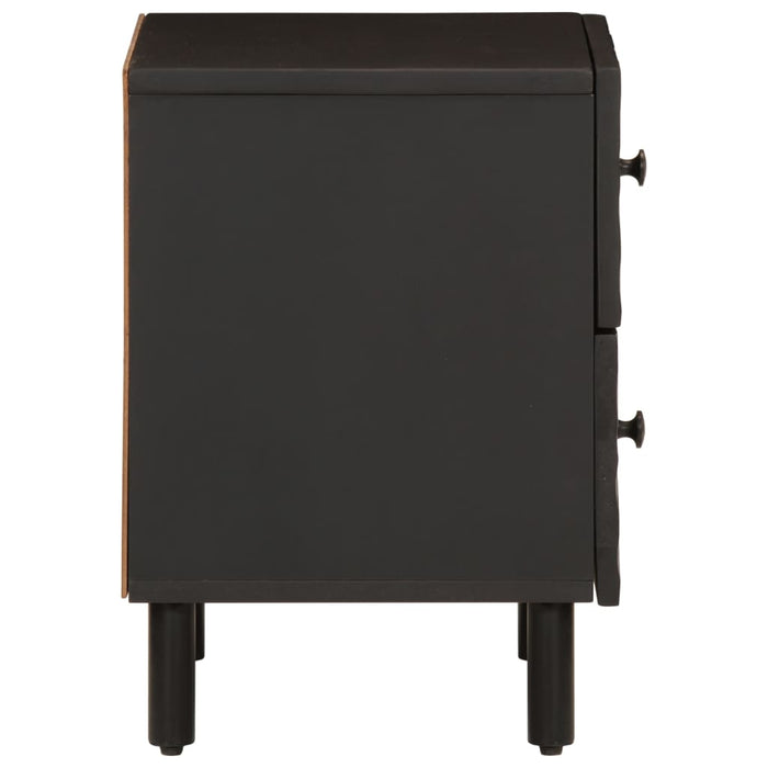 Bedside Cabinet Black 40x33x46 cm Solid Wood Mango