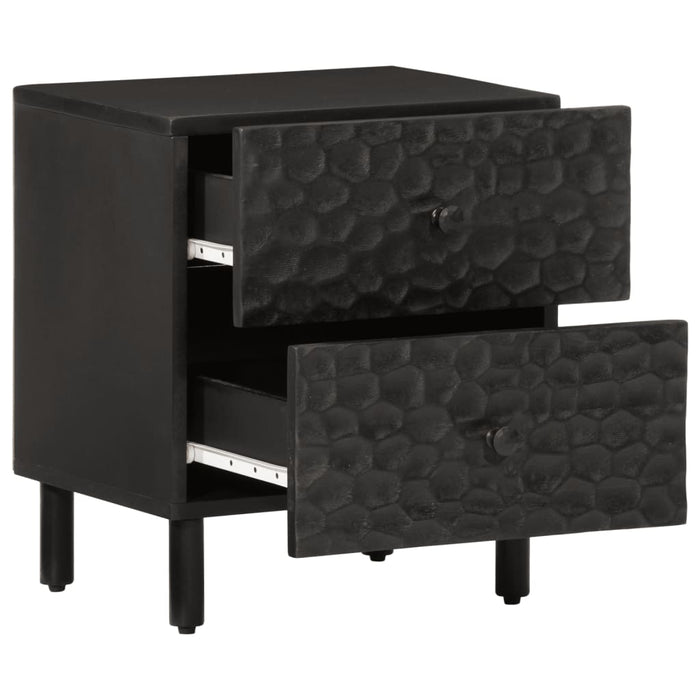 Bedside Cabinets 2 pcs Black 40x33x46 cm Solid Wood Mango