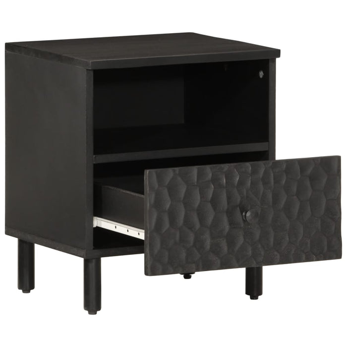 Bedside Cabinet Black 40x33x46 cm Solid Wood Mango