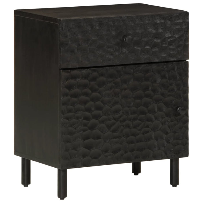 Bedside Cabinet Black 50x33x60 cm Solid Wood Mango