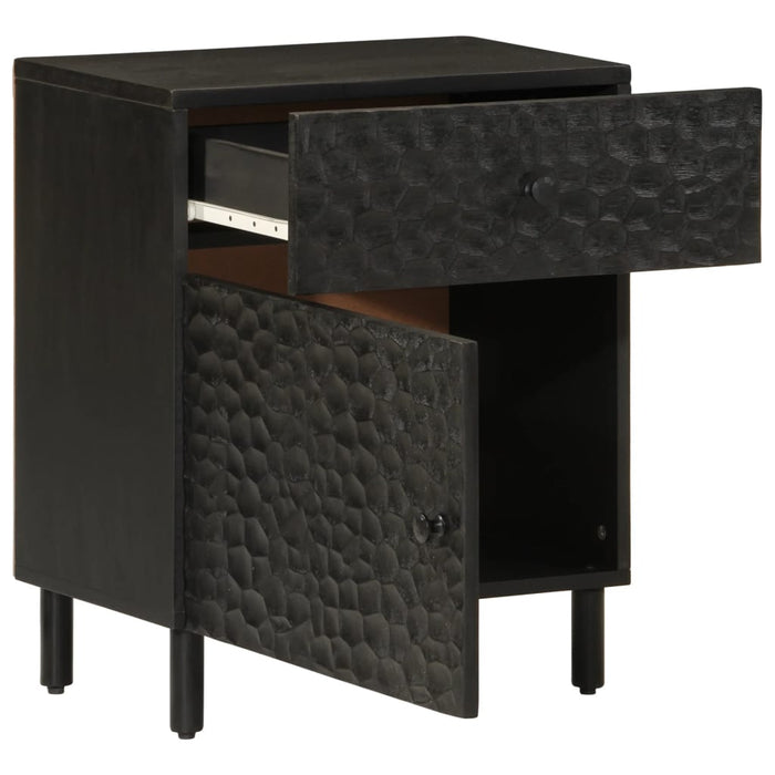 Bedside Cabinet Black 50x33x60 cm Solid Wood Mango