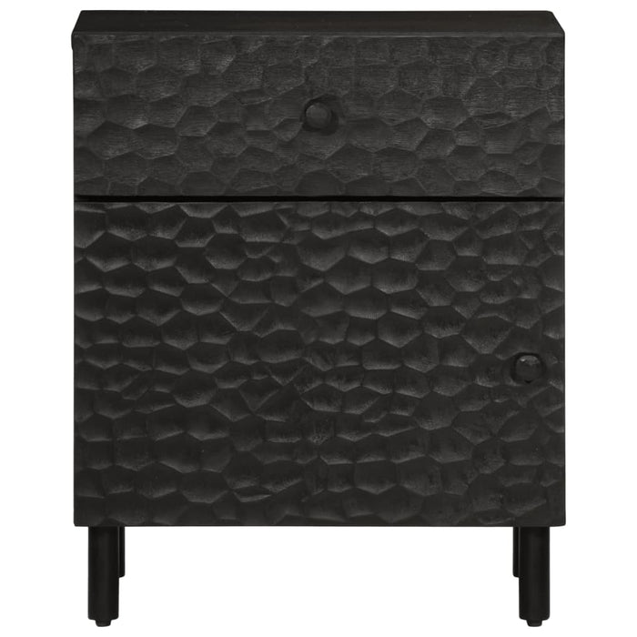 Bedside Cabinet Black 50x33x60 cm Solid Wood Mango