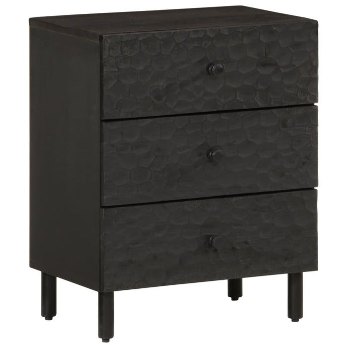 Bedside Cabinet Black 50x33x60 cm Solid Wood Mango