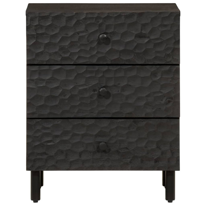 Bedside Cabinet Black 50x33x60 cm Solid Wood Mango