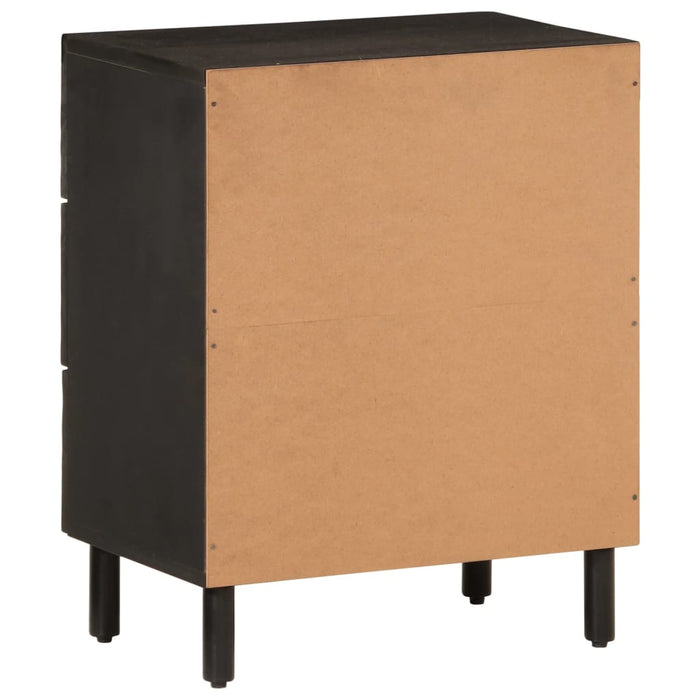 Bedside Cabinet Black 50x33x60 cm Solid Wood Mango