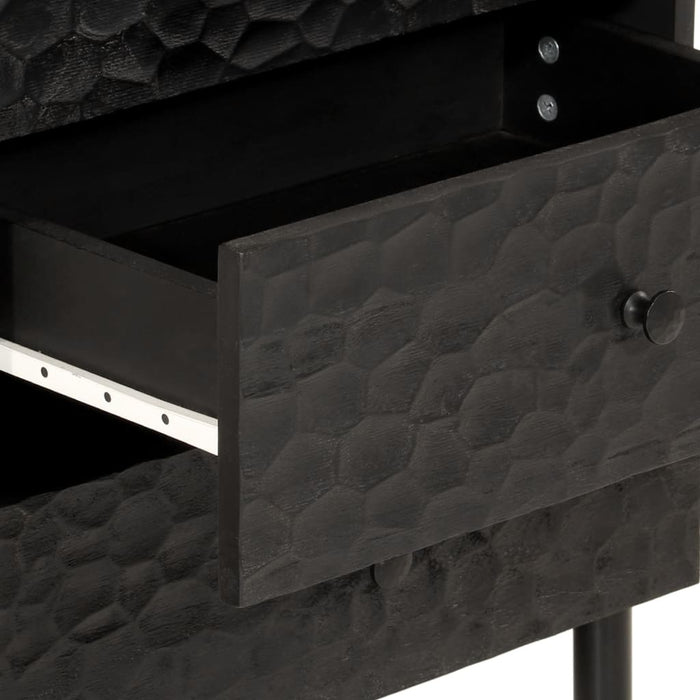 Bedside Cabinet Black 50x33x60 cm Solid Wood Mango