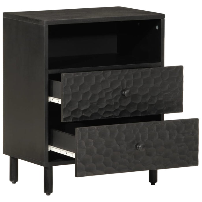 Bedside Cabinet Black 50x33x60 cm Solid Wood Mango