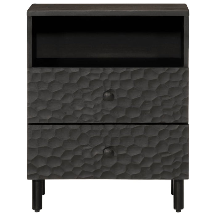 Bedside Cabinet Black 50x33x60 cm Solid Wood Mango