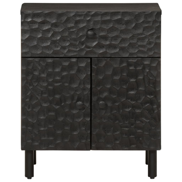 Bedside Cabinet Black 50x33x60 cm Solid Wood Mango