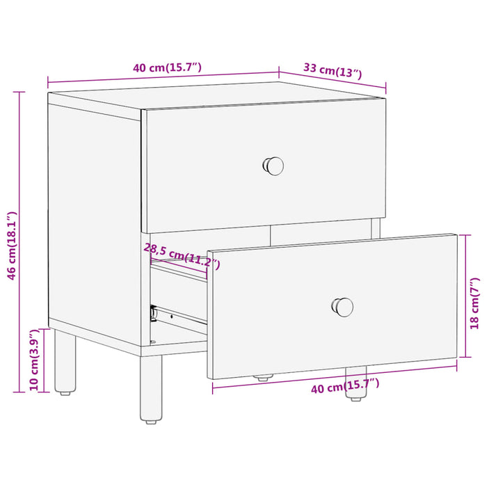 Bedside Cabinet 40x33x46 cm Solid Wood Acacia