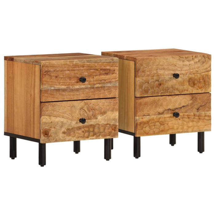 Bedside Cabinets 2 pcs 40x33x46 cm Solid Wood Acacia