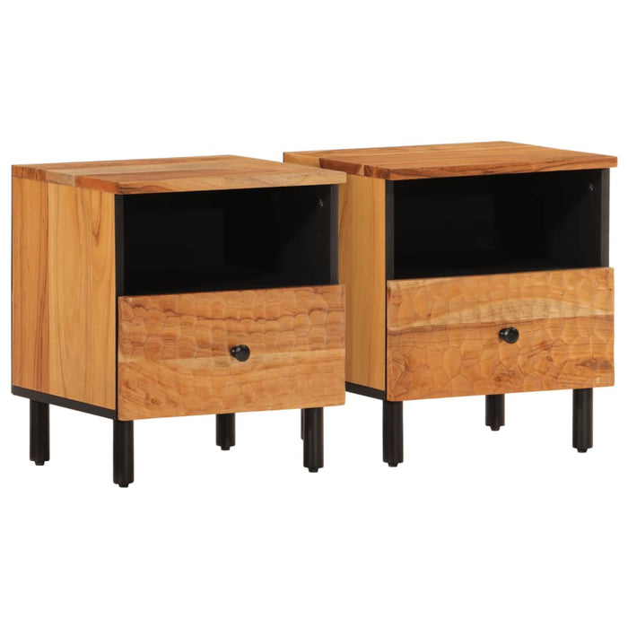 Bedside Cabinets 2 pcs 40x33x46 cm Solid Wood Acacia