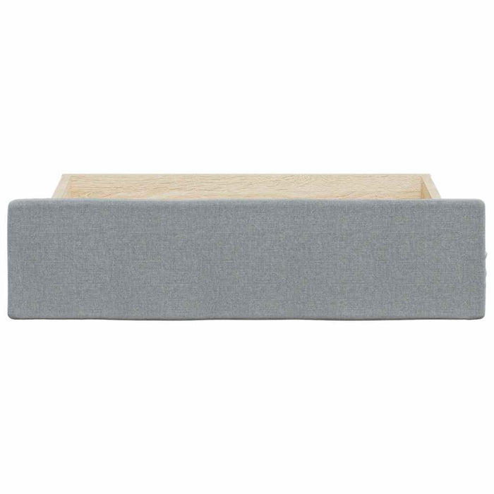 Bed Drawers 2 pcs Light Grey Engineered Wood and Fabric