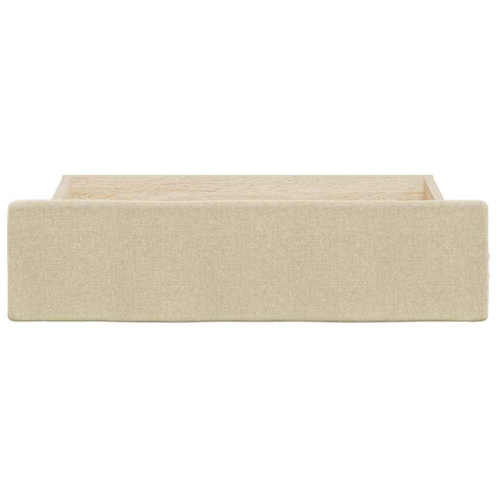 Bed Drawers 2 pcs Cream Engineered Wood and Fabric