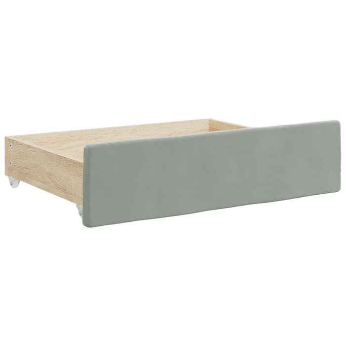 Bed Drawers 2 pcs Light Grey Engineered Wood and Velvet