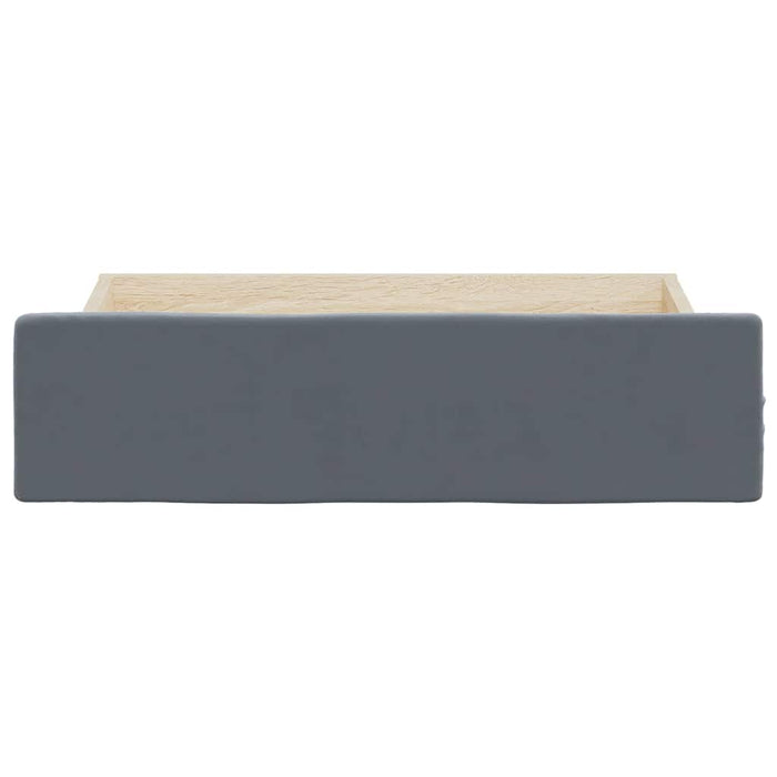 Bed Drawers 2 pcs Dark Grey Engineered Wood and Velvet