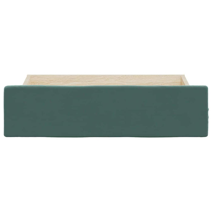 Bed Drawers 2 pcs Dark Green Engineered Wood and Velvet