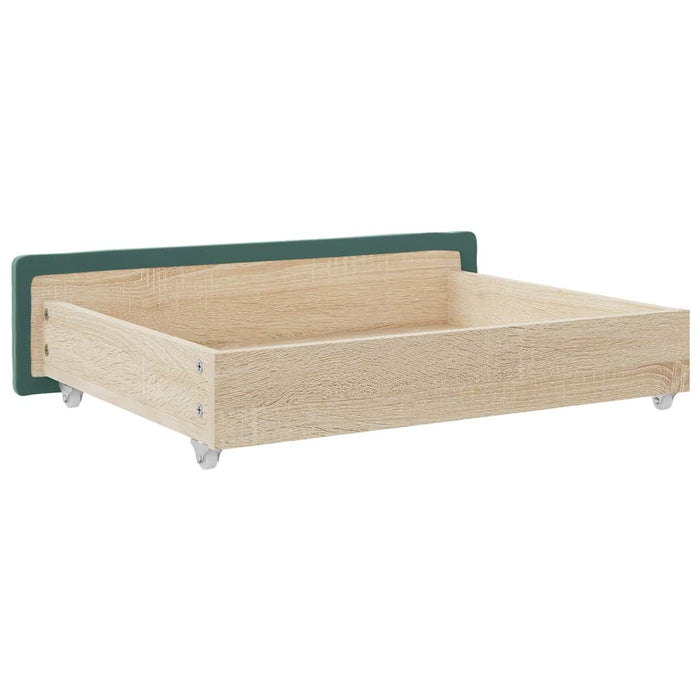 Bed Drawers 2 pcs Dark Green Engineered Wood and Velvet