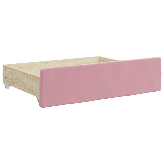 Bed Drawers 2 pcs Pink Engineered Wood and Velvet