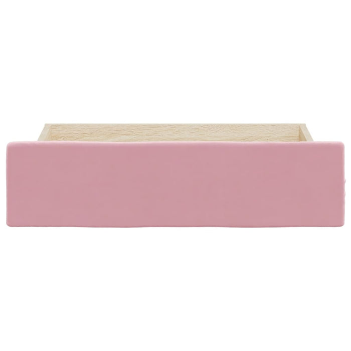 Bed Drawers 2 pcs Pink Engineered Wood and Velvet